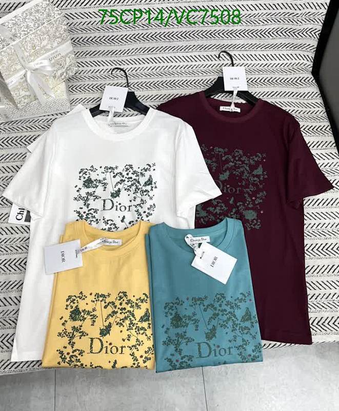 Dior Cotton T-Shirts for Women - Short Sleeve, Classic Fit, Floral Print Design