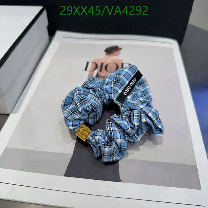 Miu Miu Plaid Scrunchie Headband - Stylish Hair Accessory for Women