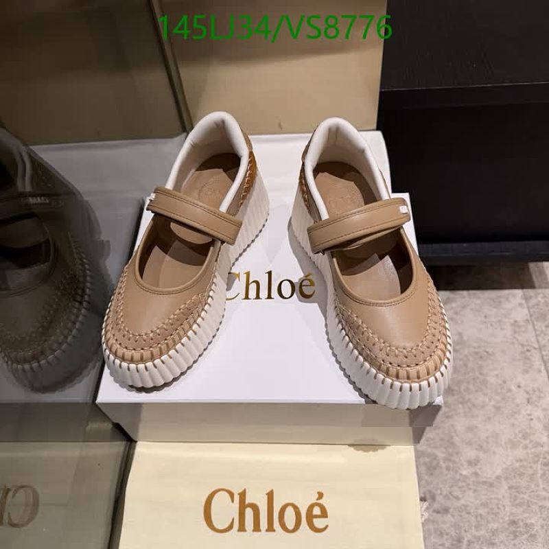 Chloée Women's Tan Leather Mary Jane Platform Shoes Size EU 35-40