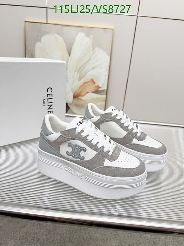 Celinee Women's Platform Sneakers - White & Grey Cowhide Leather