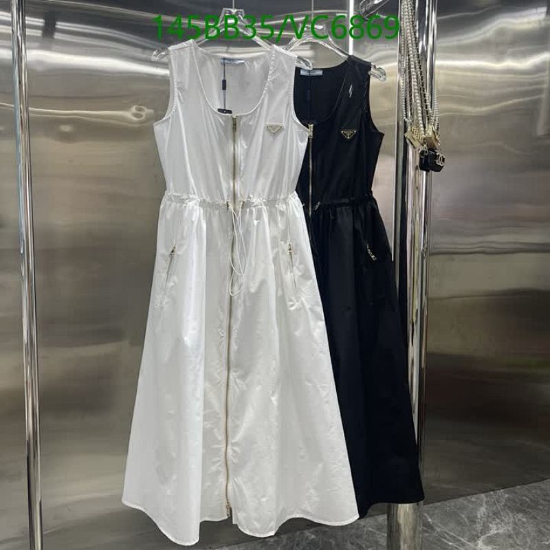 Prada Sleeveless Drawstring Waist Midi Dress - Elegant Polyester Fiber Design