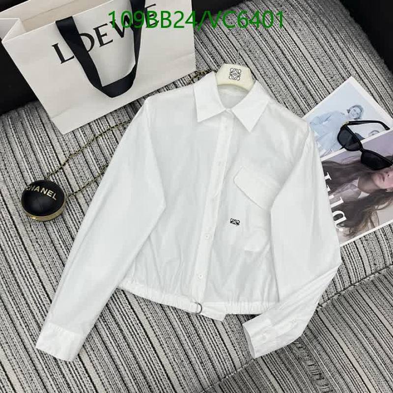 Loewe Women's Casual White Cotton Long Sleeve Crop Shirt with Drawstring Hem