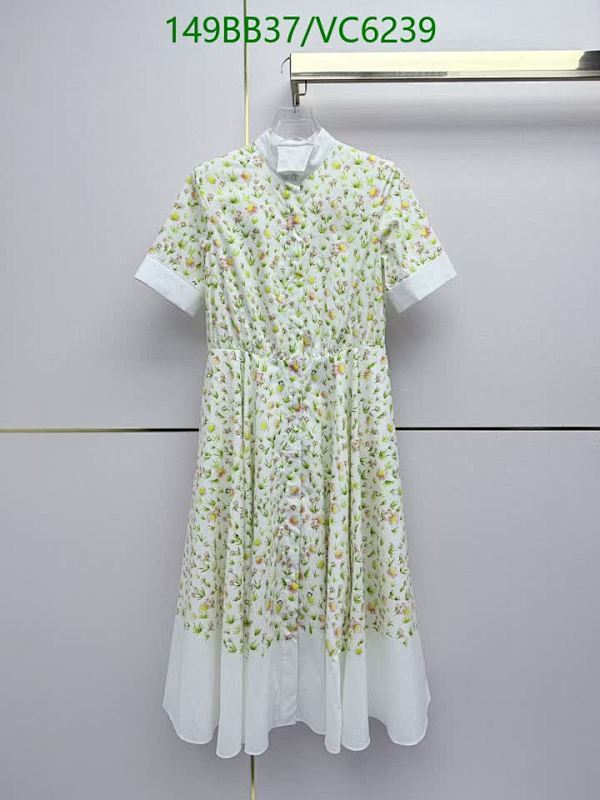 Dior Floral Print Midi Dress - Elegant High Neck Short Sleeve Summer Apparel