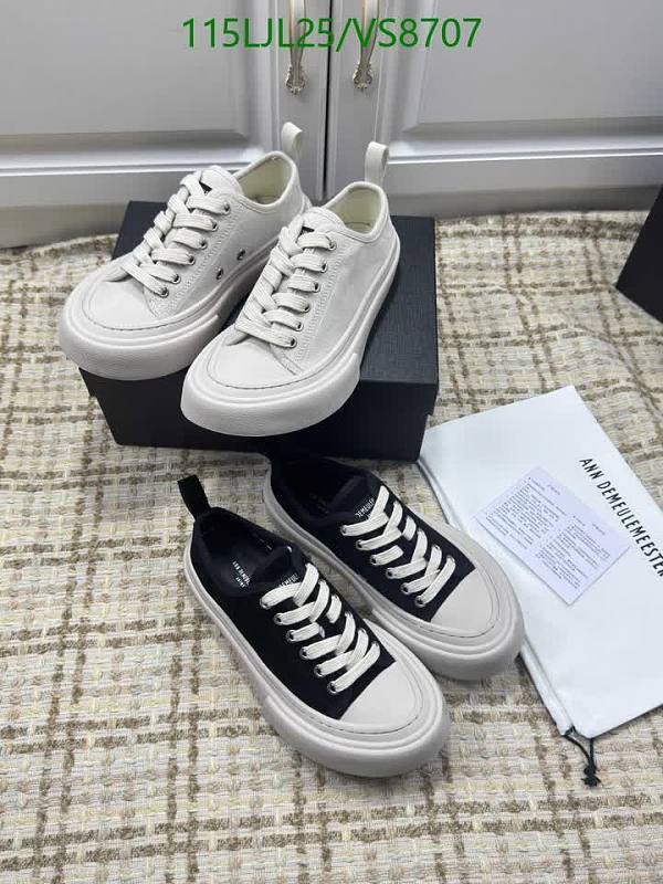 Ann Demeulemeester Women's Canvas Low-Top Sneakers - White & Black