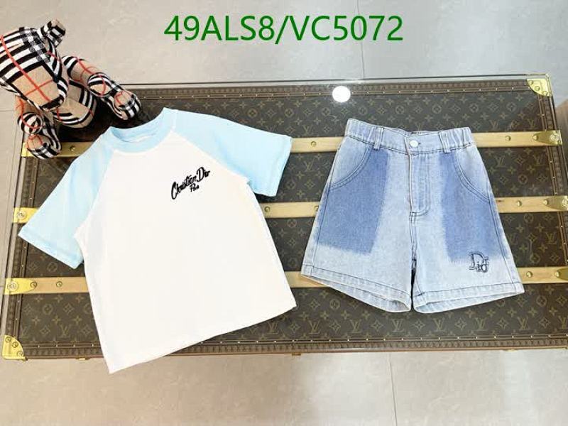 Dior Kids' Cotton T-Shirt & Denim Shorts Set - Stylish & Comfortable Outfit