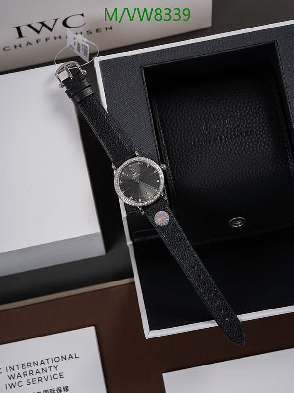 IWC Stainless Steel Sapphire Glass Leather Strap Women's Watch