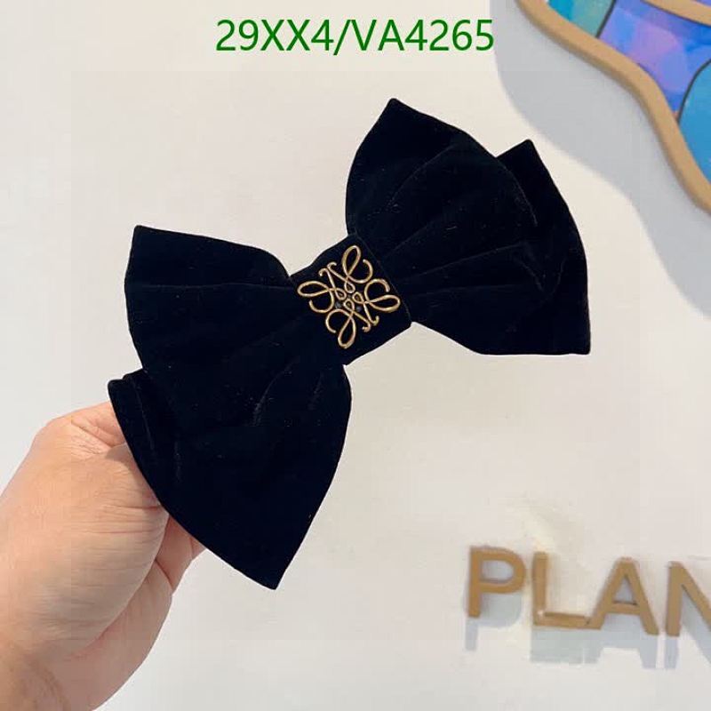 Loewe Black Velvet Bow Hair Clip with Anagram Logo - Elegant Hair Accessory