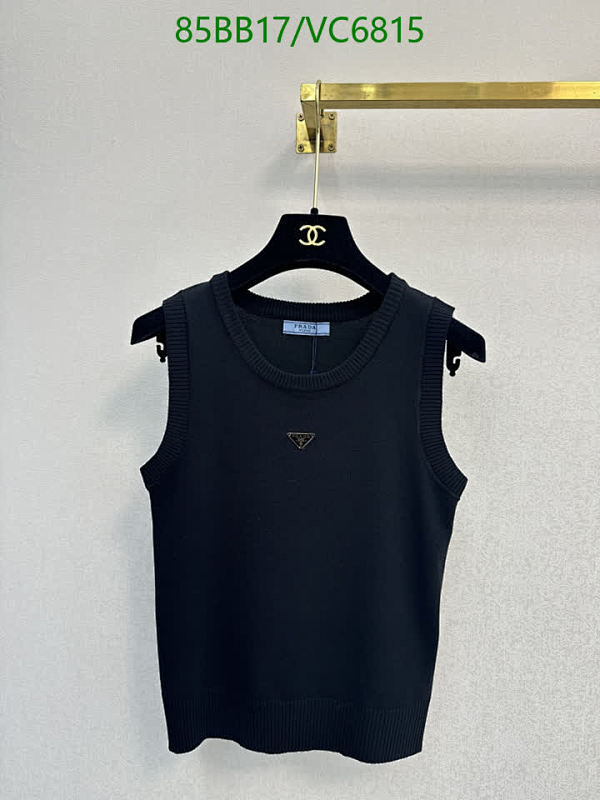 Prada Women's Knitted Sleeveless Top - Elegant Black Crew Neck Vest