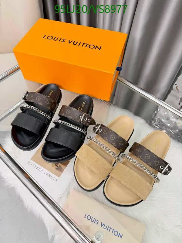 Louis Vuitton Women's Calf Leather Sandals with Chain Detail