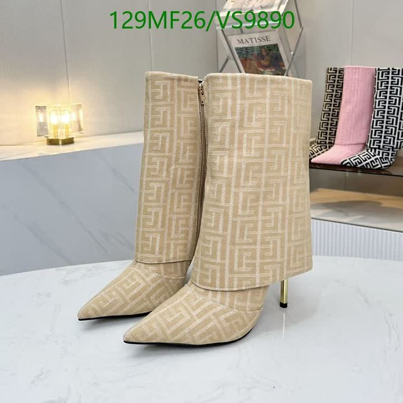 Balmain Women's Monogram Canvas Ankle Boots - Stylish Pointed Toe Heels