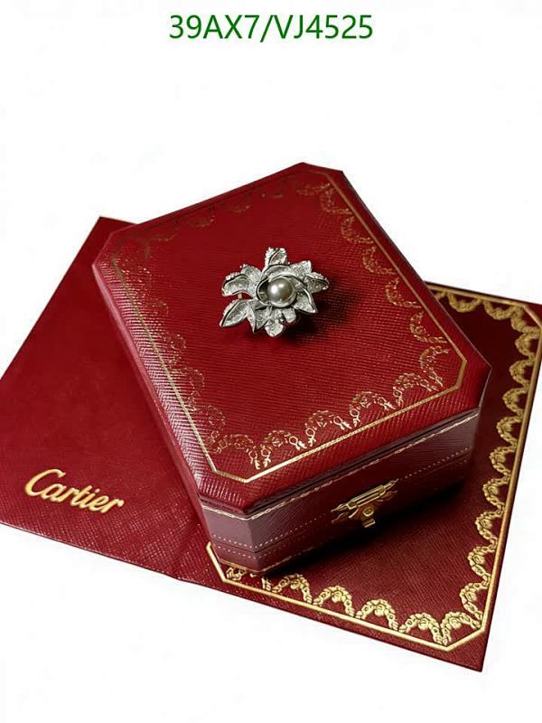 Cartier Elegant Floral Pearl Brooch Pin - Exquisite Pearl-Adorned Accessory