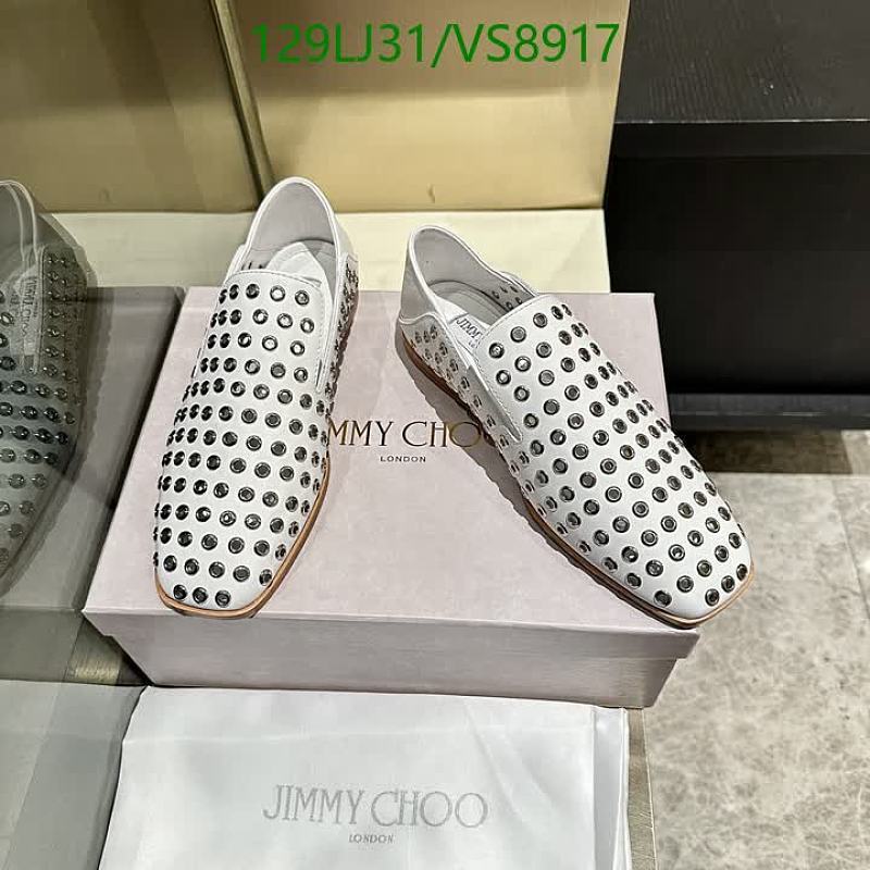 Jimmy Choo Women's White Studded Leather Slip-On Shoes