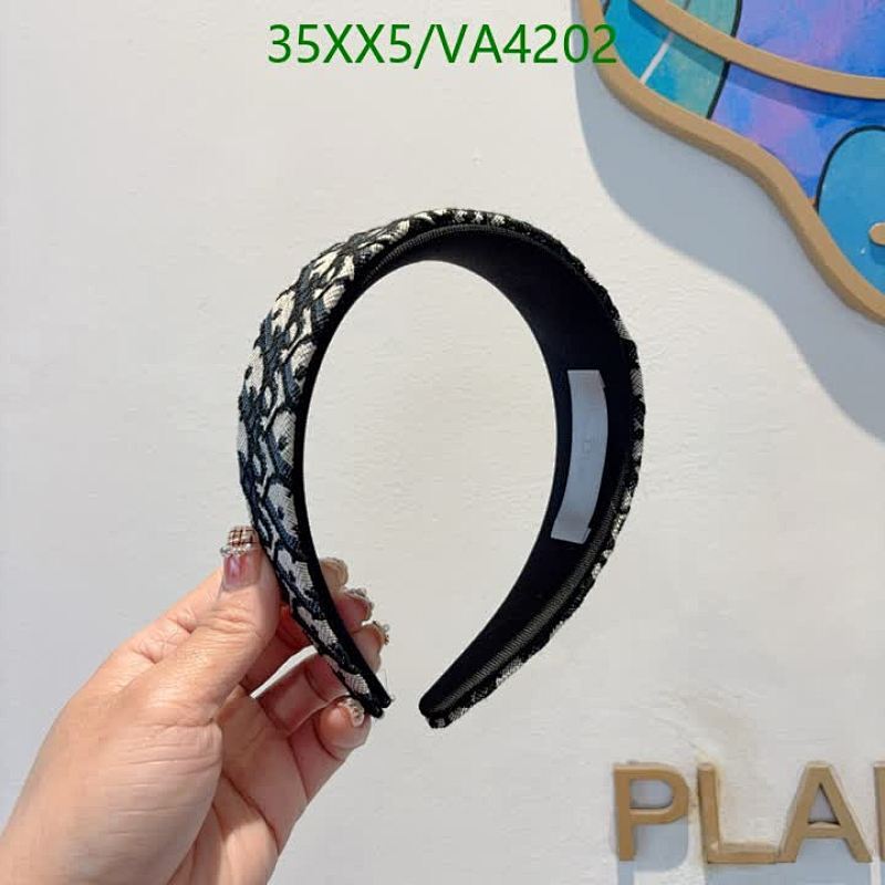 Dior Elegant Black & White Lace Headband - Chic Hair Accessory for Women