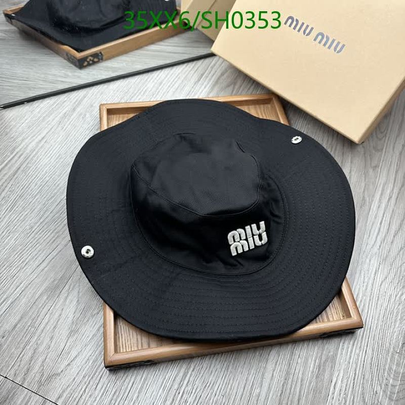 Miu Miu Black Nylon Bucket Hat with Logo Embroidery - Stylish Sun Protection