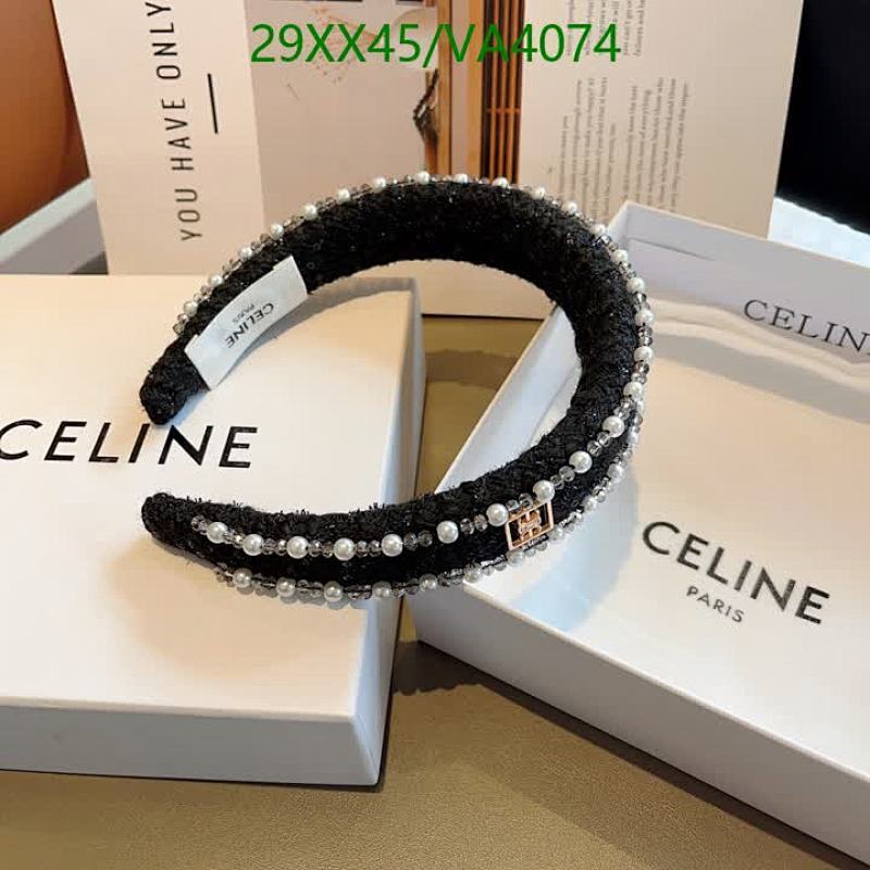 Celine Elegant Black Headband with Pearls and Crystal Embellishments