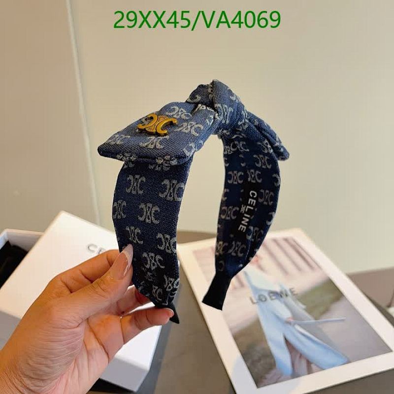 Celine Triomphe Canvas Headband with Bow - Stylish Hair Accessory for Women