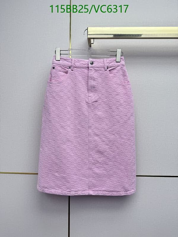 Gucci Women's Pink Denim Skirt with Embossed GG Pattern (S-L)