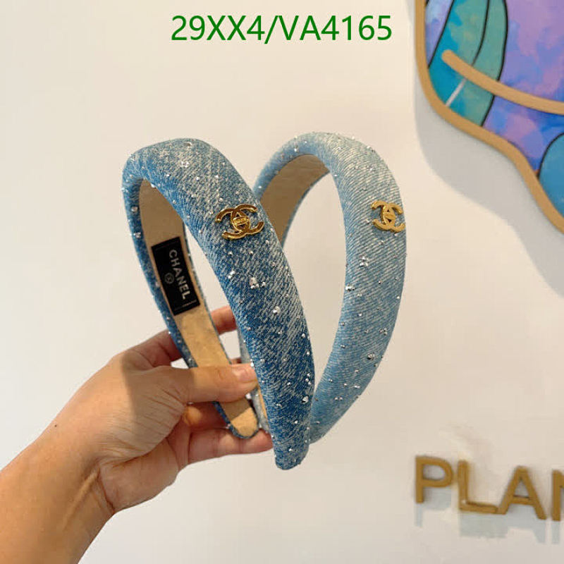 Chanel Denim Headband with CC Logo - Elegant Rhinestone Embellished Hair Accessory