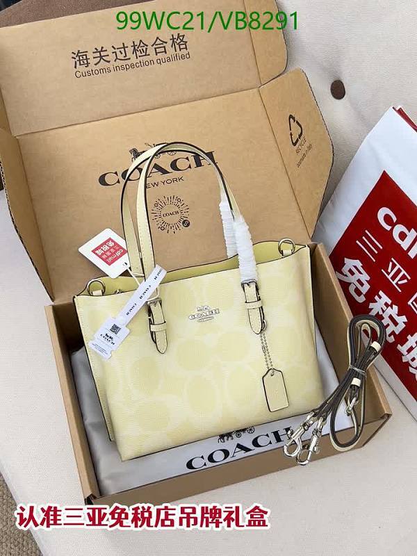 Coach Women's Yellow Signature Leather Tote Bag
