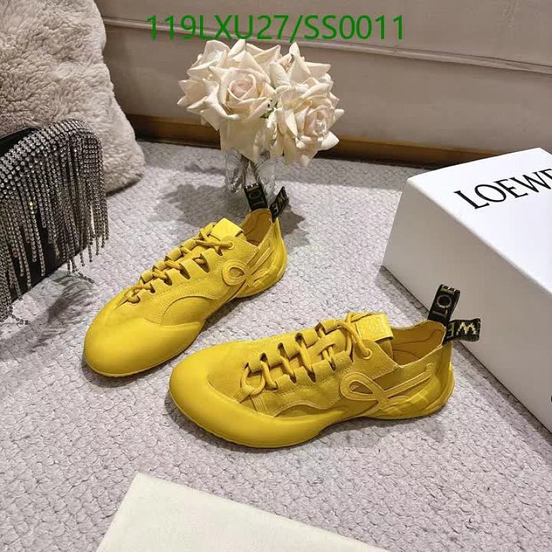 Loewe Men's Flow Runner Sneakers in Suede and Cowhide - Yellow