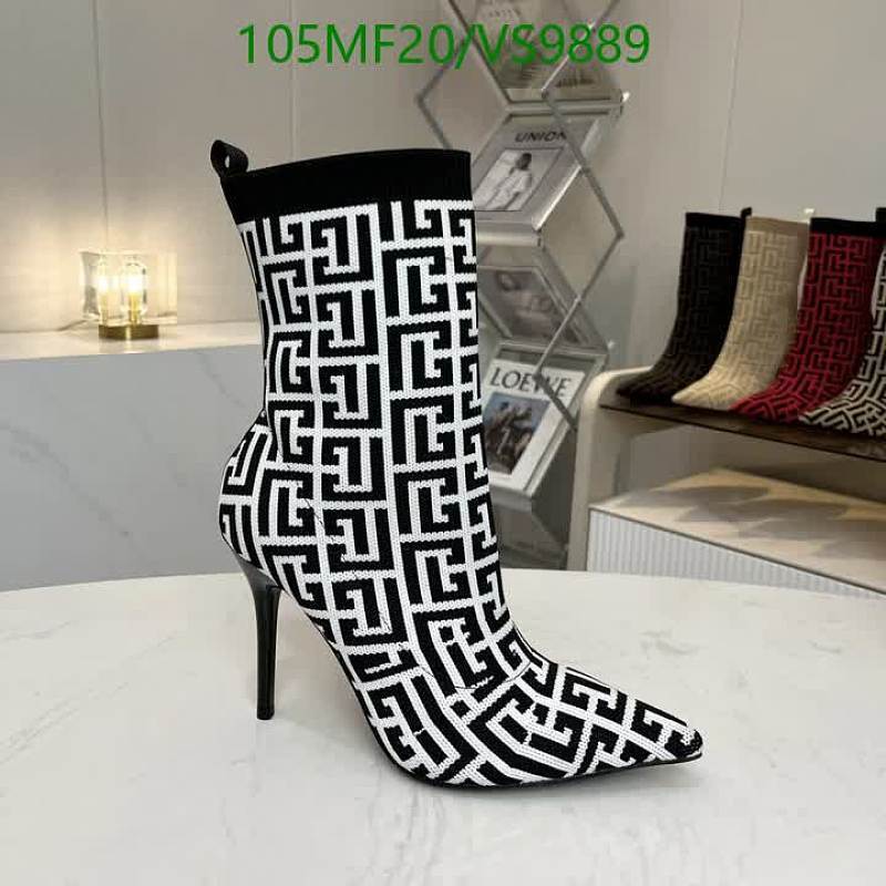 Balmain Women's Monogram Knit Ankle Boots - Stylish Pointed Toe Stiletto Heels