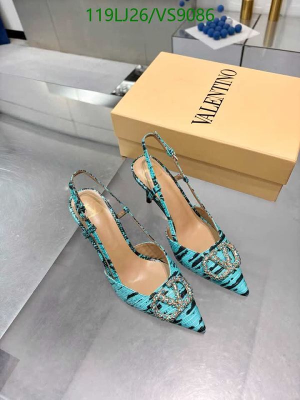Valentino Women's Slingback Heels - Blue Tiger Print Leather