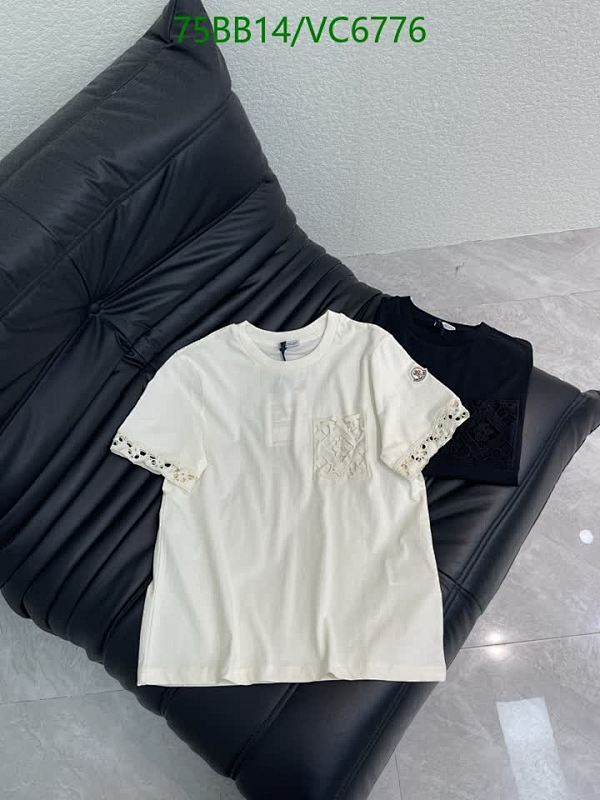 Moncler Men's Classic Cotton T-Shirt with Embroidered Pocket & Sleeve Details