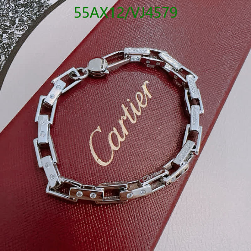 Cartier Elegant Silver-Tone Link Bracelet with Sparkling Accents VJ4579