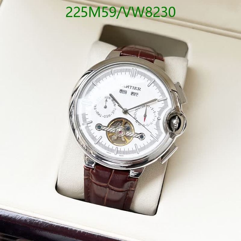 Cartier Automatic Mechanical Watch Stainless Steel Leather Strap