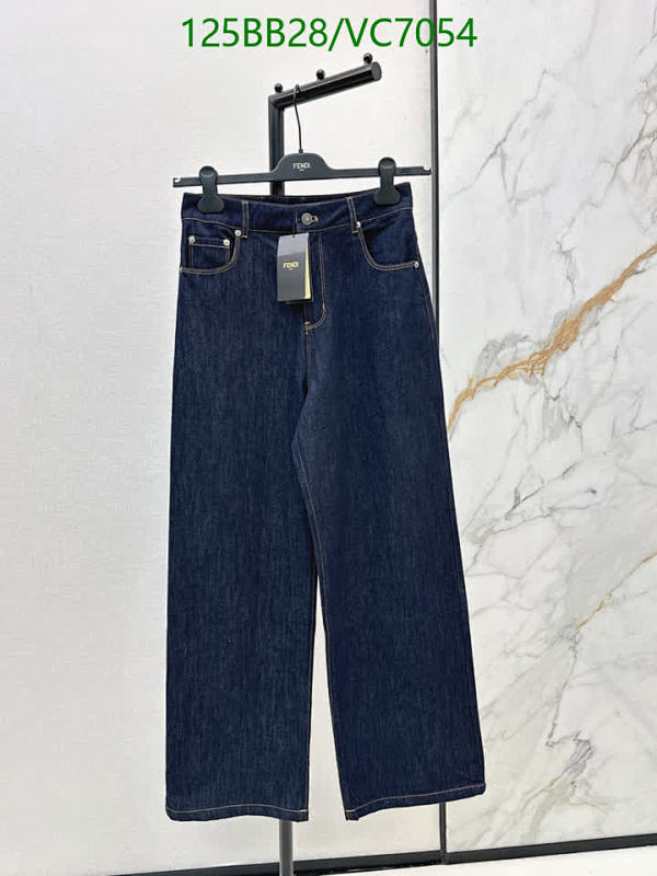 Fendi Women's Dark Wash Denim Jeans - Comfortable Straight Leg Fit