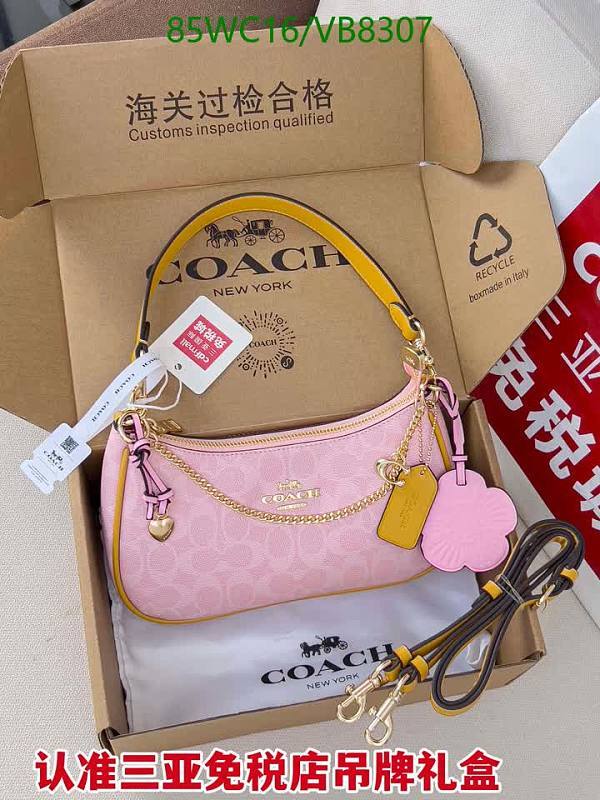 Coach Pink Signature PVC & Cowhide Shoulder Bag with Gold Hardware