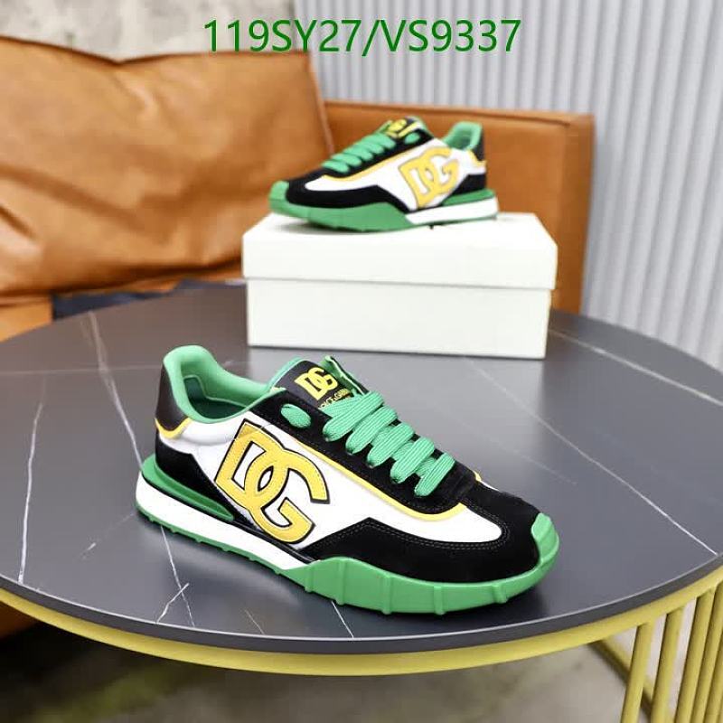 D&G Men's Cowhide Sneakers - Black, White & Green