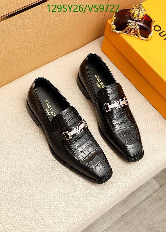 Louis Vuitton Men's Black Calf Leather Embossed Loafers