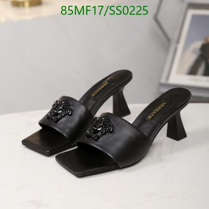 Versace Women's Black Leather Medusa Heeled Mules - EU 35-42