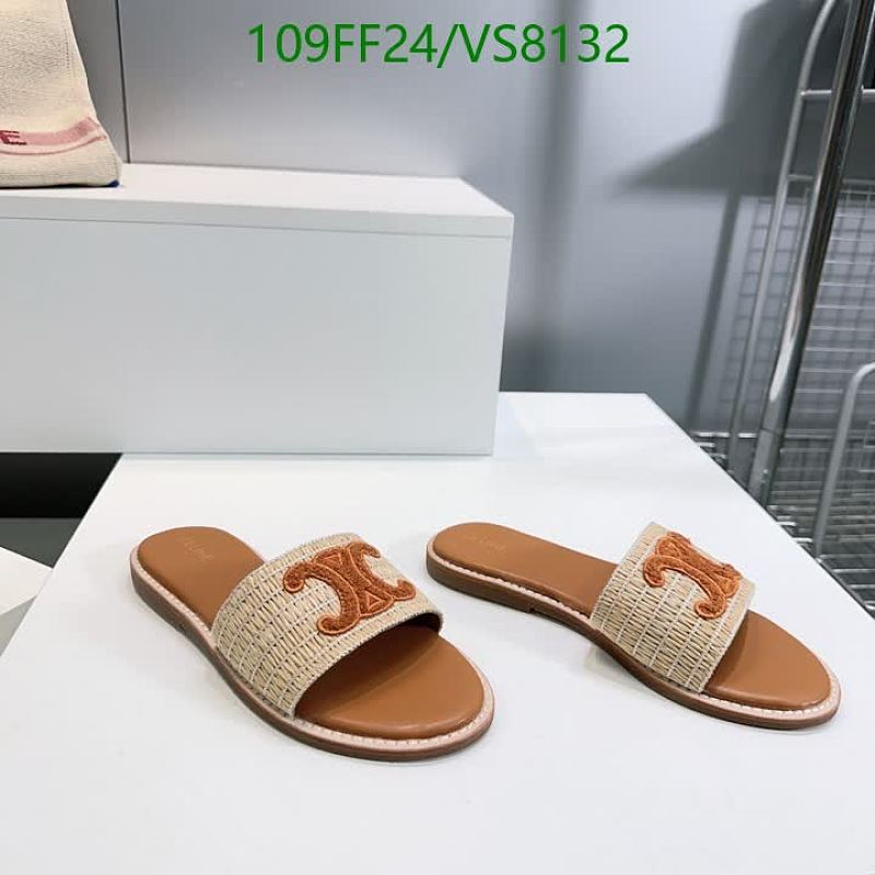 Celine Women's Straw Slide Sandals - Genuine Leather Soles