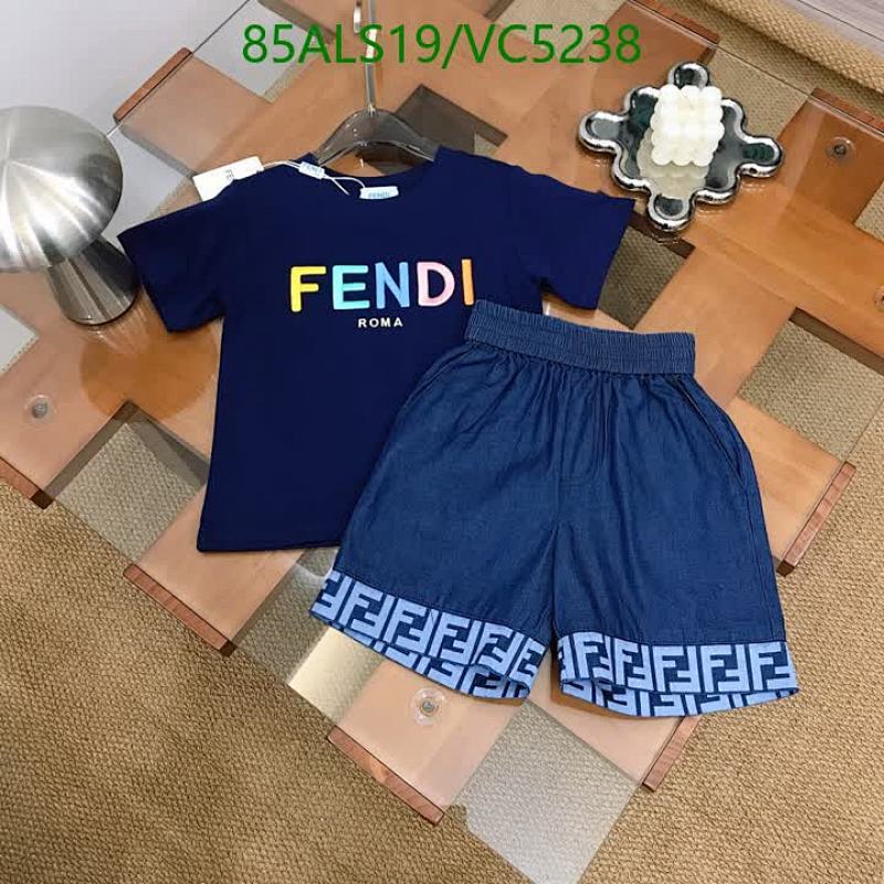 Fendi Kids' Colorful Logo T-Shirt & Denim Shorts Set - Comfortable & Stylish