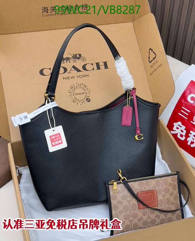 Coach Black Leather Tote Bag with Signature Canvas Pouch