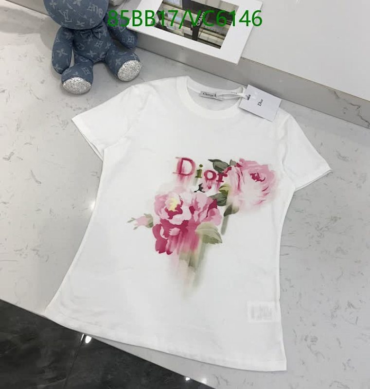 Dior Floral Print Cotton T-Shirt - Elegant Short Sleeve Tee for Women