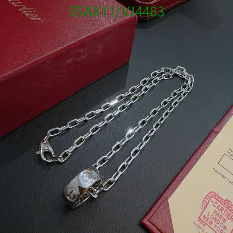 Cartier Love Collection Necklace with Diamond Accent - Elegant Silver Chain Pendant