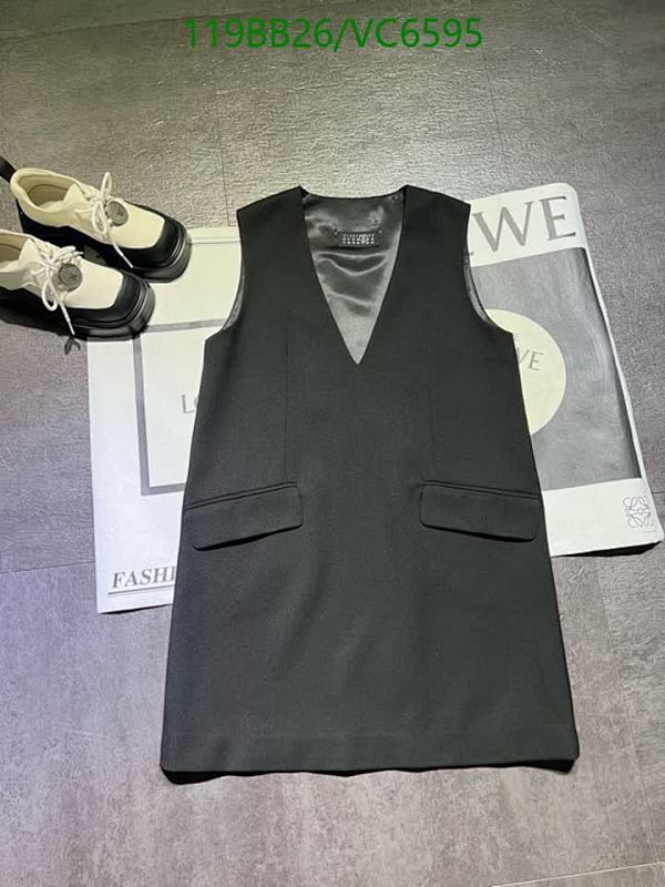 Maison Margiela Women's Wool Sleeveless V-Neck Mini Dress with Pockets