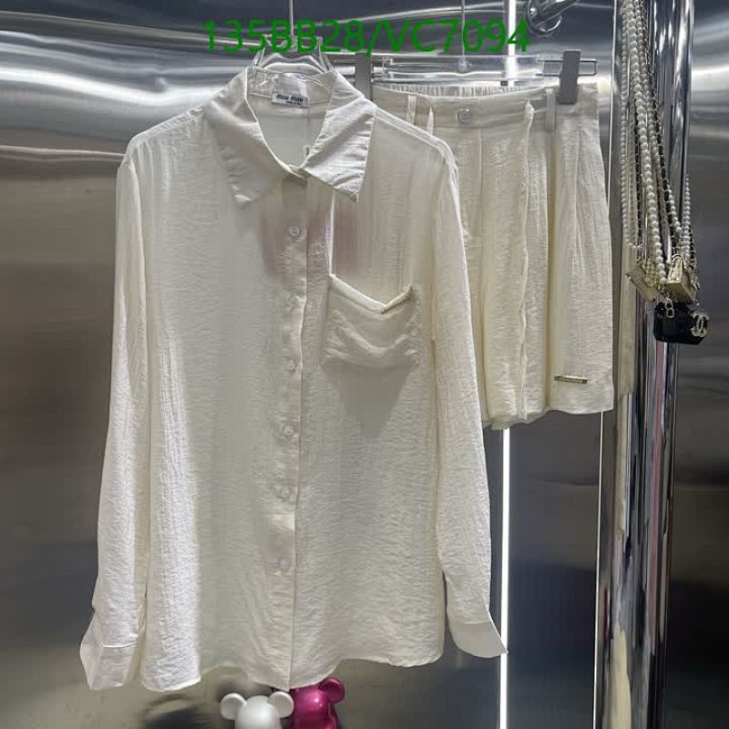 Miu Miu Women's Cotton Long Sleeve Shirt & Shorts Set - Crisp & Comfortable