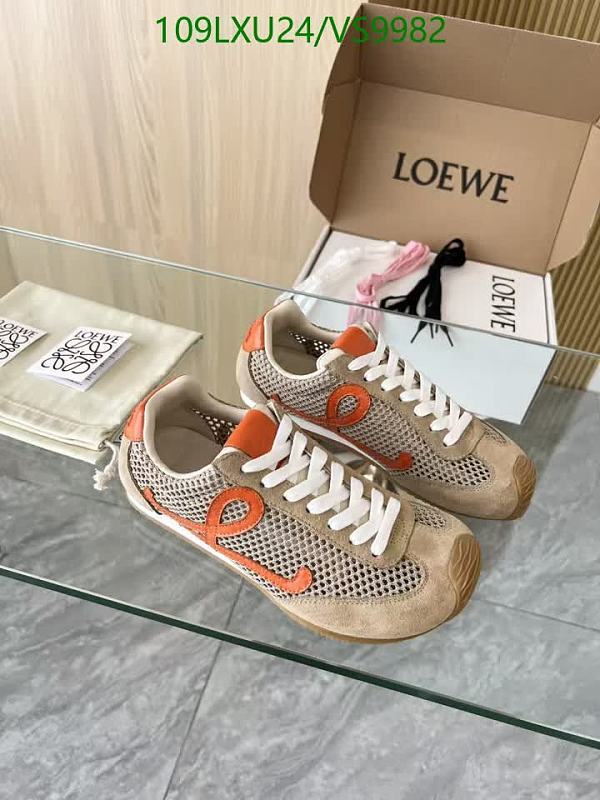 Loewe Men's Lace-Up Sneakers - Stylish Cowhide & Mesh Athletic Shoes