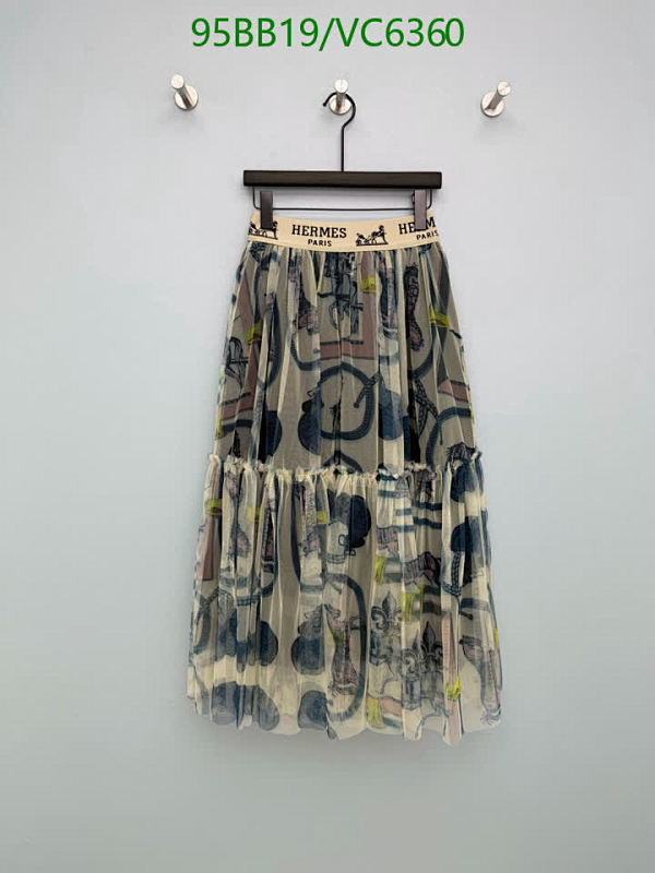 Hermes Printed Mesh Midi Skirt - Elegant High-Waist Polyester Fiber Skirt
