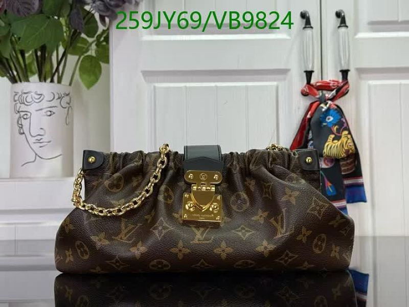 Louis Vuitton Monogram Clutch Bag with Chain Detail