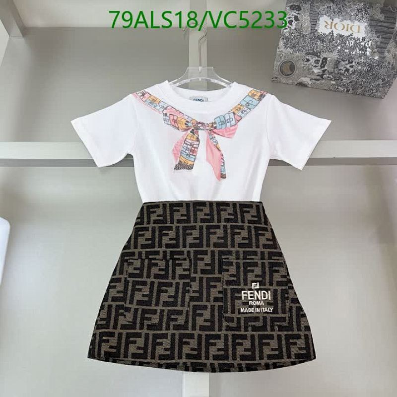 Fendi Kids' FF Logo Skirt & Printed T-Shirt Set - Stylish & Comfortable