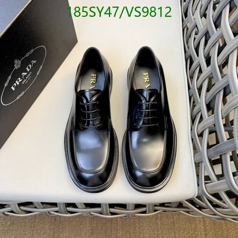 Prada Men's Black Leather Derby Shoes - EU 38-45