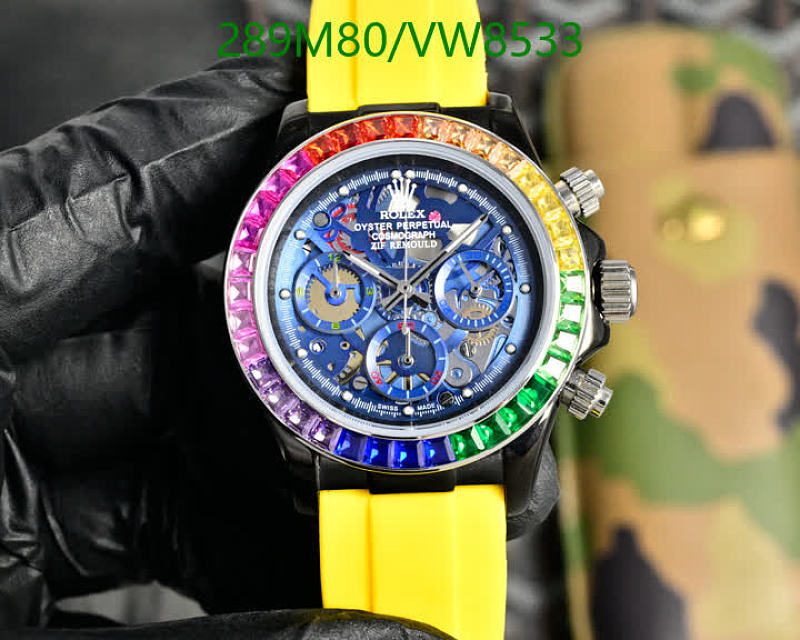 Rolex Oyster Perpetual Chronograph 43mm Stainless Steel Watch - Rainbow Bezel