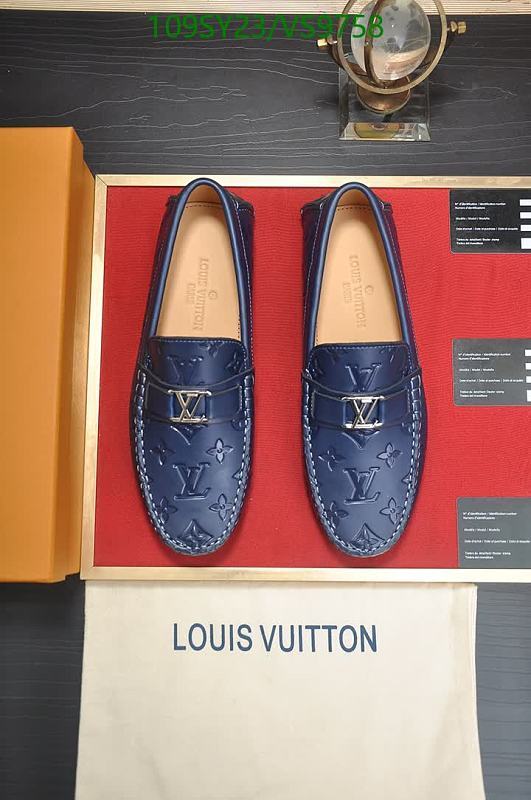 Louis Vuitton Men's Navy Blue Monogram Embossed Leather Loafers - EU 38-44