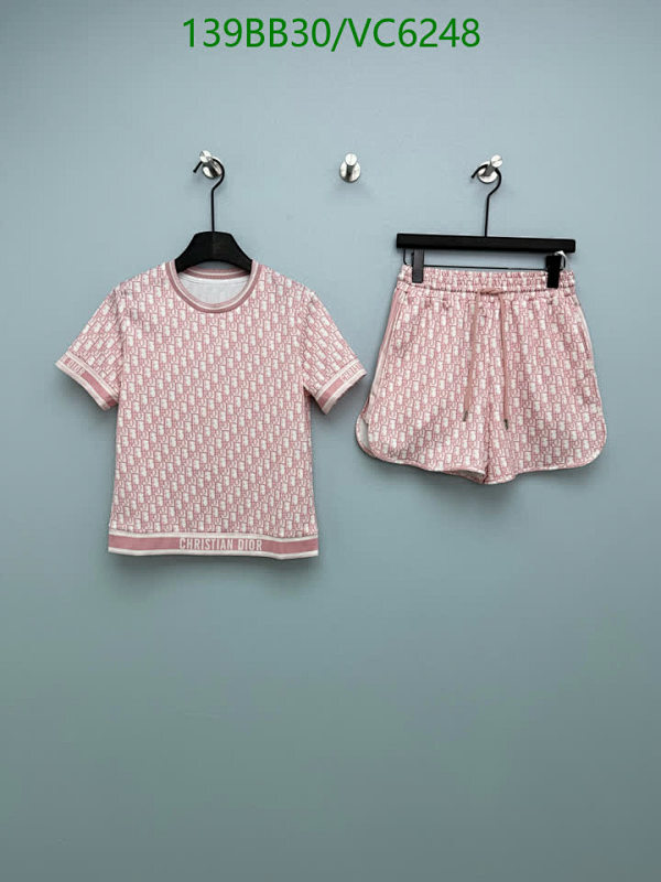 Christian Dior Women's Pink Oblique Cotton T-Shirt & Shorts Set