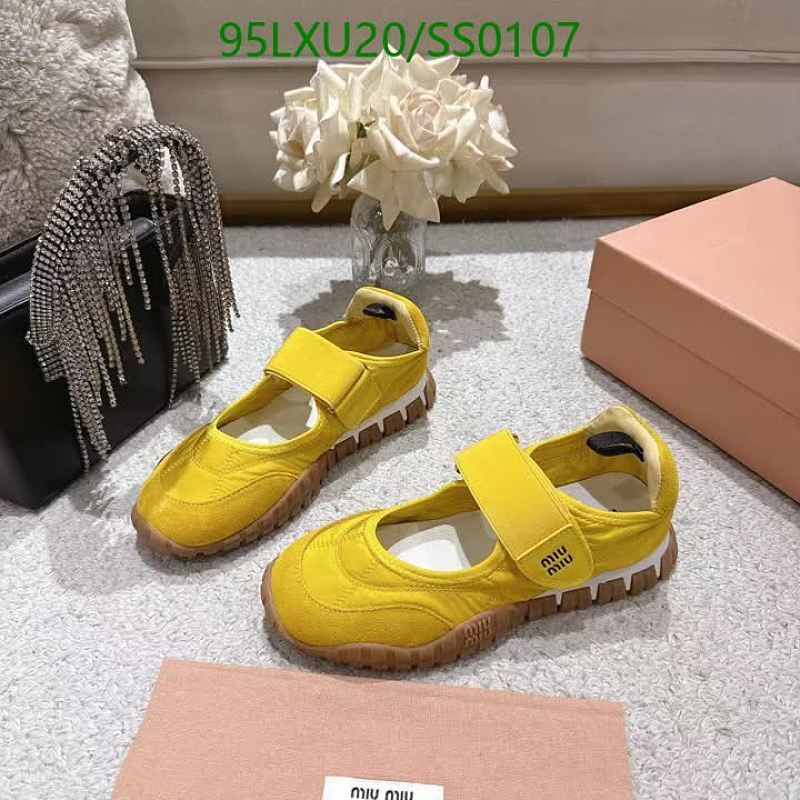 Miu Miu Women's Suede Mary Jane Flats - Comfortable & Stylish Yellow Shoes